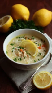 Lemon Chicken Rice Soup