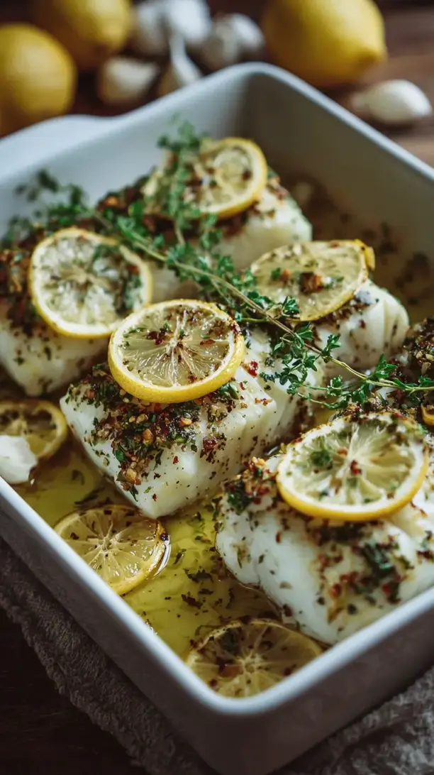 Lemon Garlic Roasted Cod