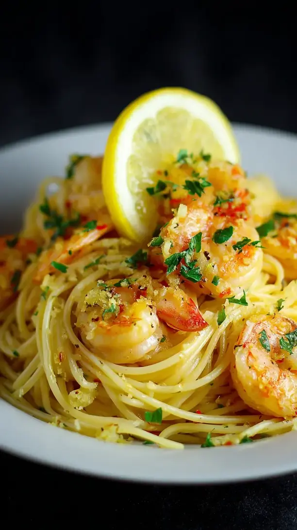 Lemon Garlic Shrimp Pasta