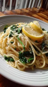 Lemon Parmesan Pasta With Spinach