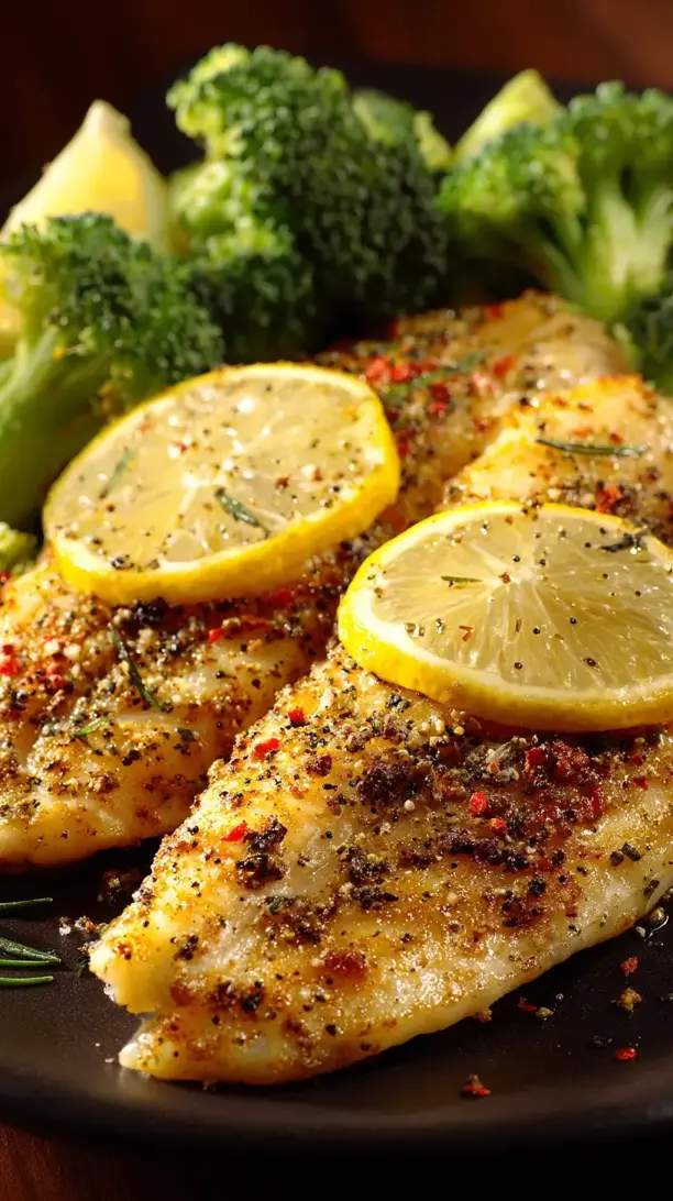 Lemon Pepper Tilapia with Broccoli
