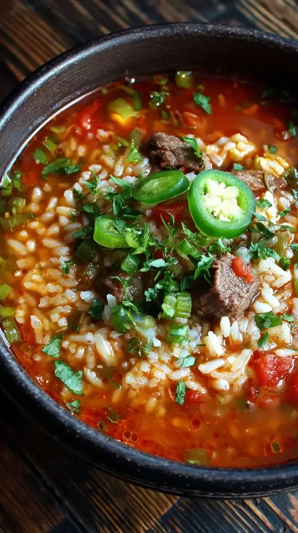 Mexican Beef and Rice Soup