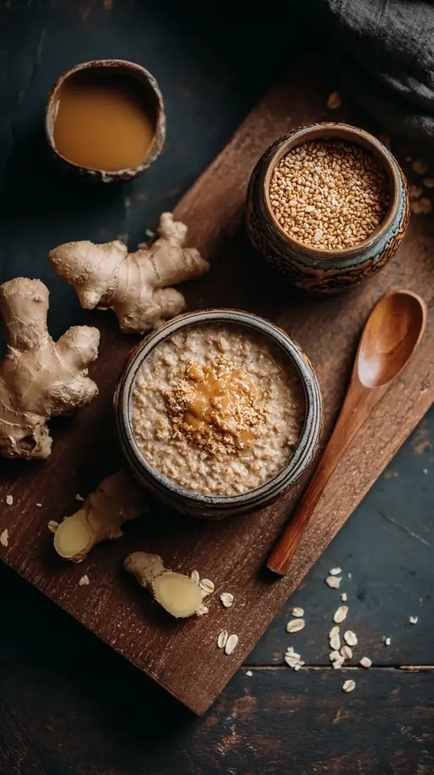 Miso Garlic Ginger Oatmeal