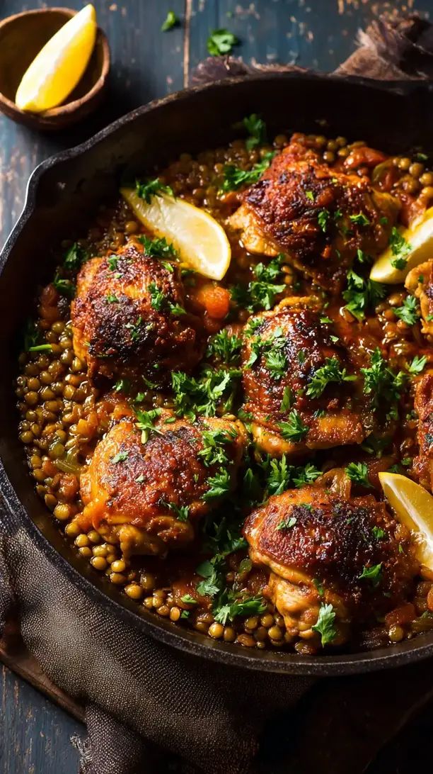 Moroccan Chicken and Lentil Stew