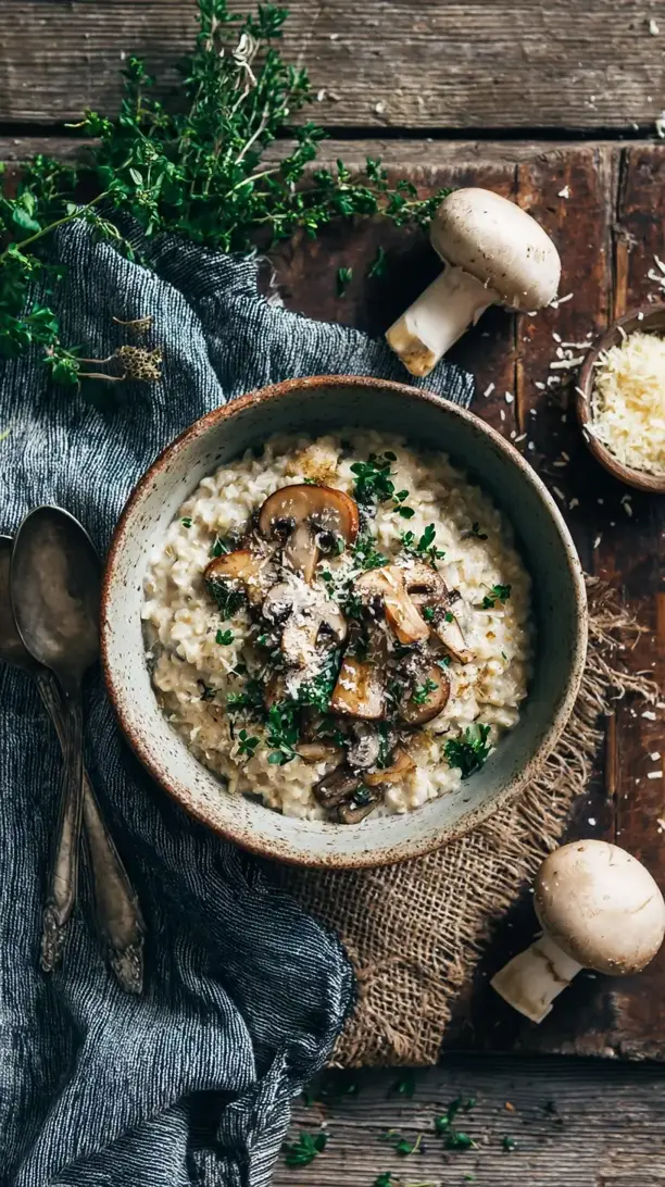 Mushroom and Gruyere Oatmeal