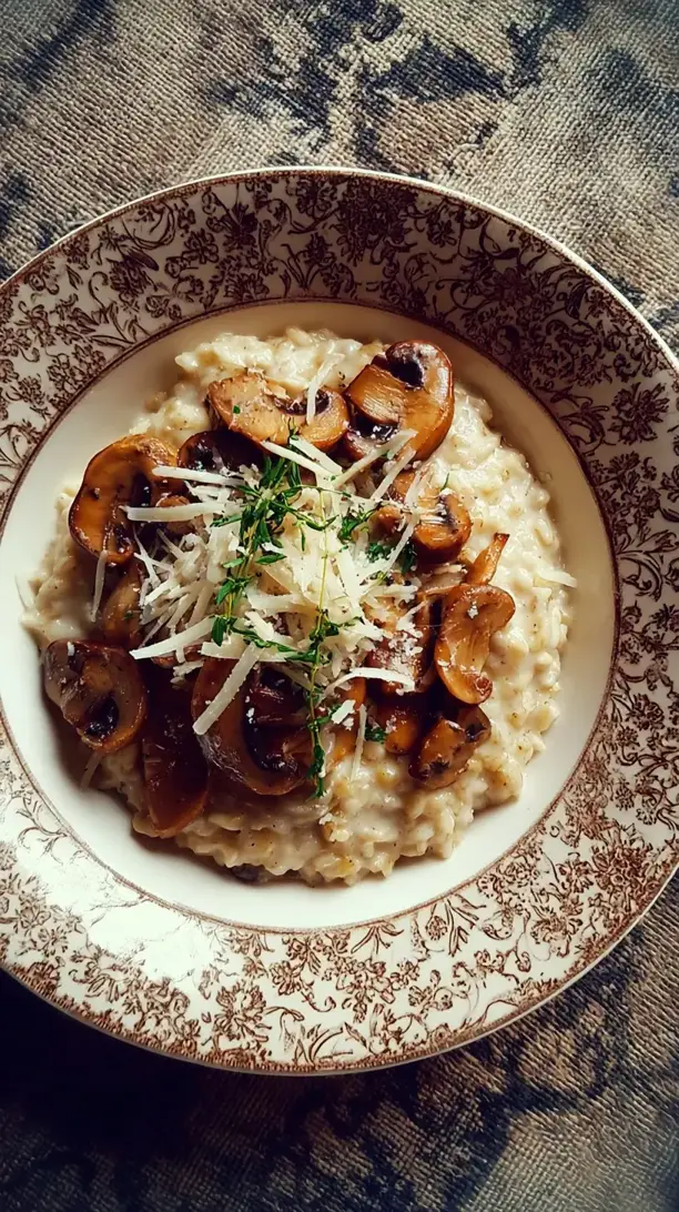 Mushroom and Swiss Cheese Oatmeal