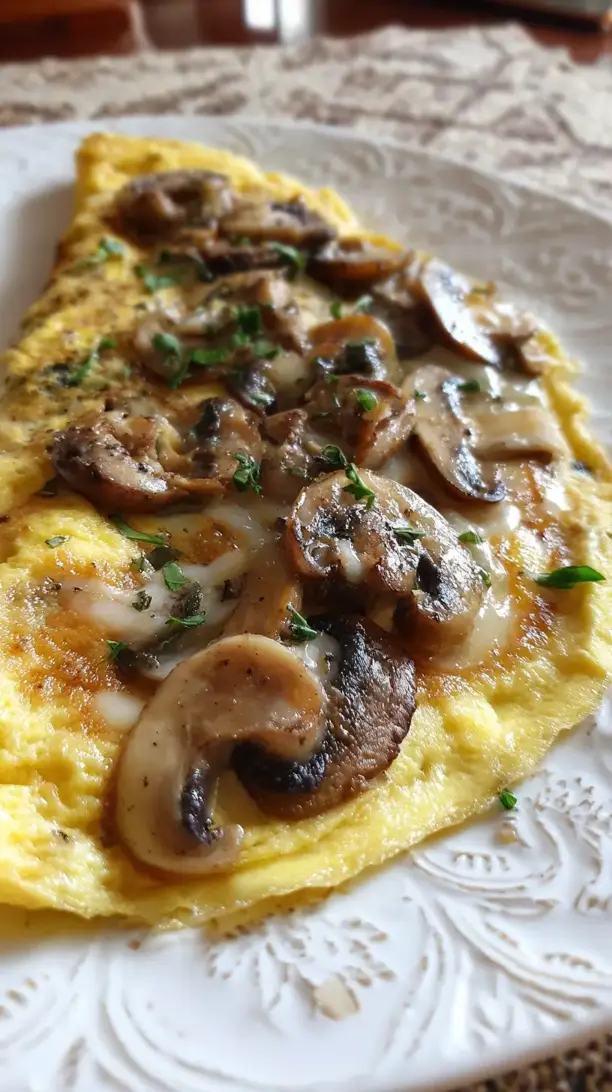 Mushroom and Swiss Cheese Omelette