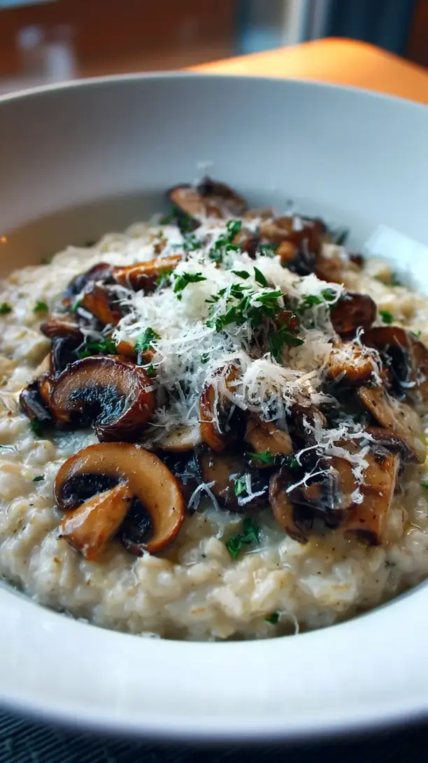 Mushroom and Truffle Oil Oatmeal