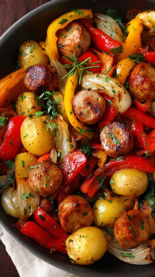 One Pan Chicken Sausage and Vegetables