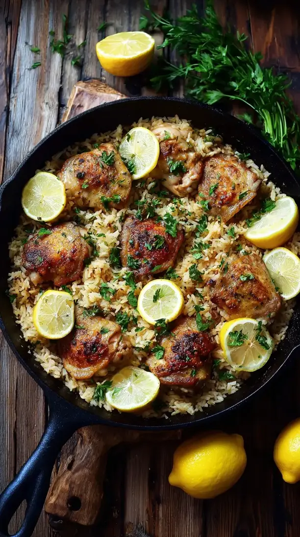 One Pan Lemon Chicken and Rice