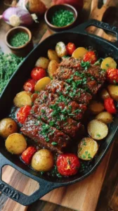 One Pan Meatloaf And Potatoes