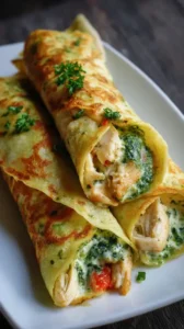 Pesto Chicken Crepes