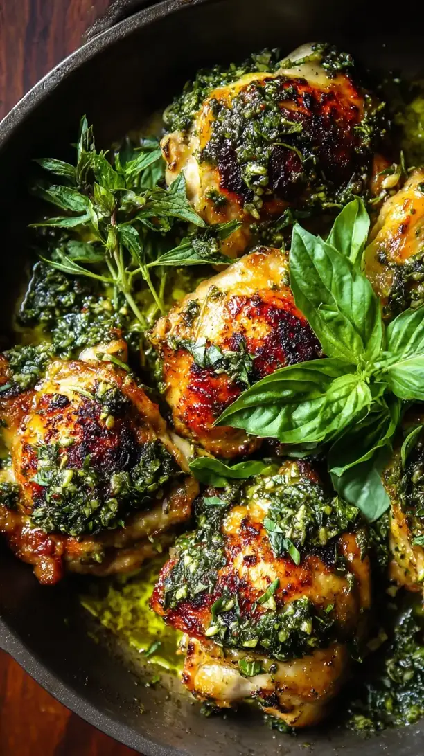Pesto Chicken Thighs