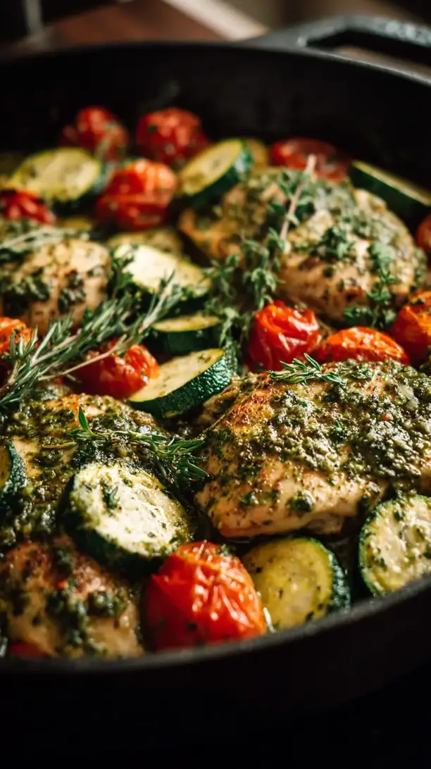 Pesto Chicken and Veggie Skillet