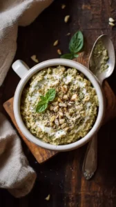 Pesto Cream Cheese Oatmeal