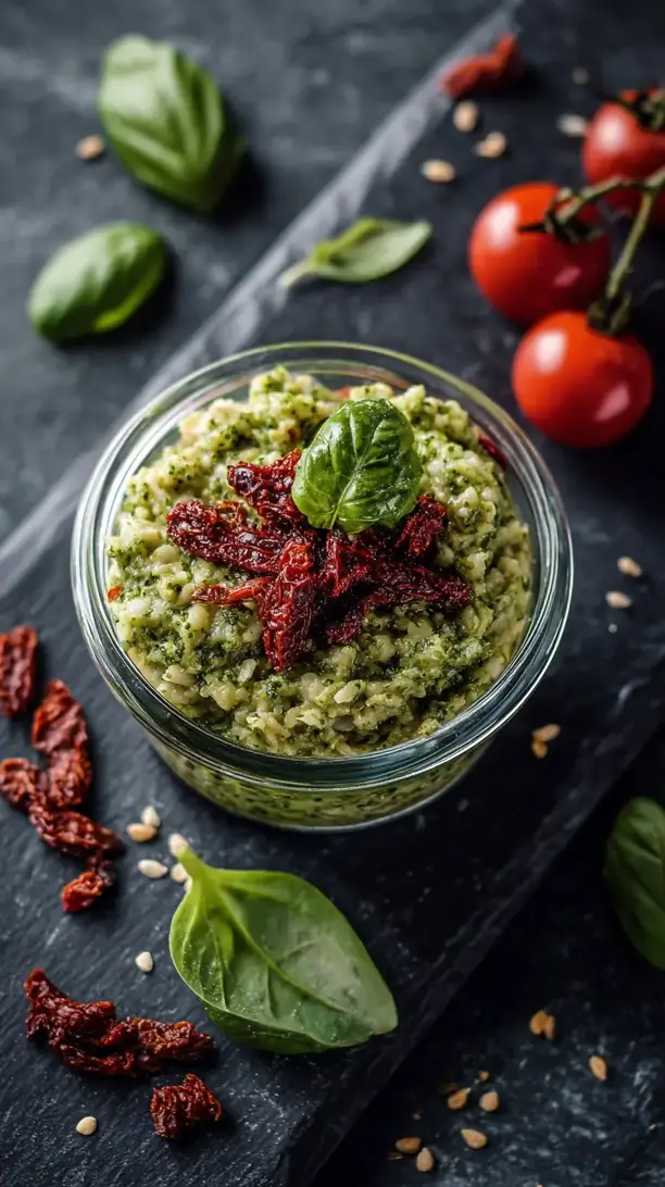 Pesto and Sundried Tomato Oatmeal