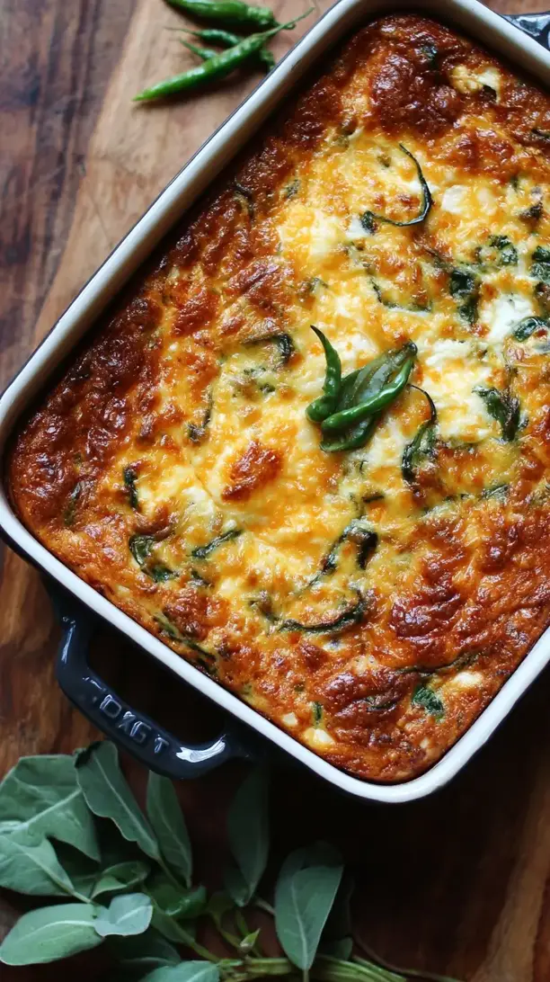 Poblano and Cheese Breakfast Casserole