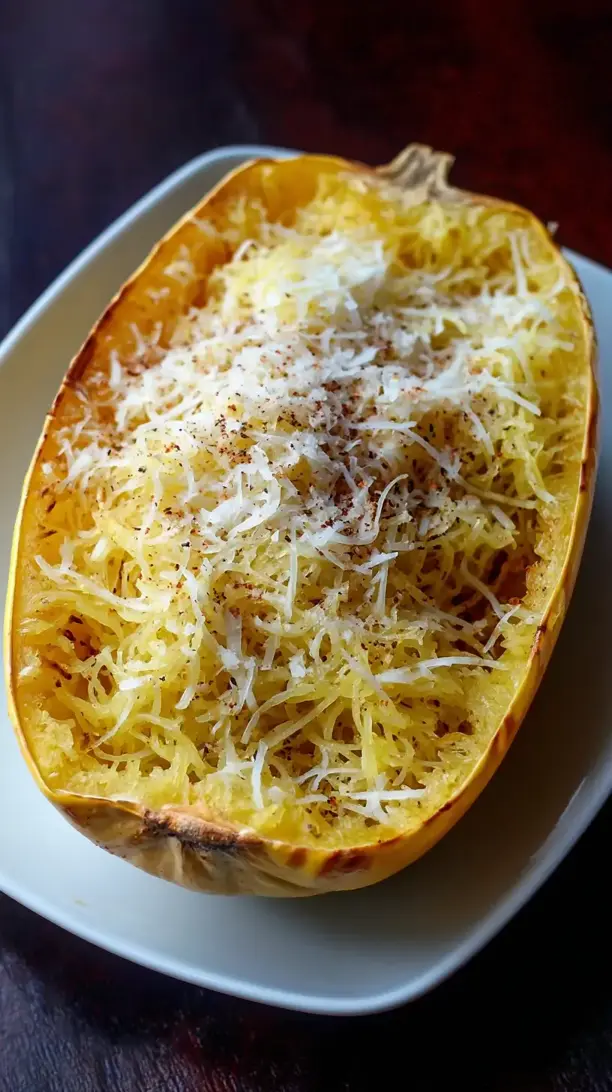 Roasted Garlic and Parmesan Spaghetti Squash