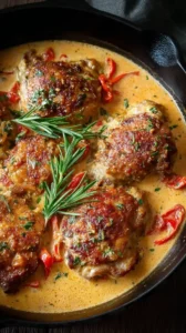 Roasted Red Pepper Chicken Thighs
