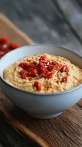 Roasted Red Pepper Hummus Oatmeal
