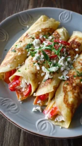 Roasted Red Pepper And Goat Cheese Crepes