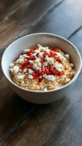 Roasted Red Pepper And Goat Cheese Oatmeal