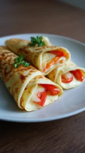 Roasted Red Pepper And Mozzarella Crepes