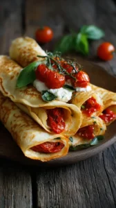 Roasted Tomato And Basil Crepes