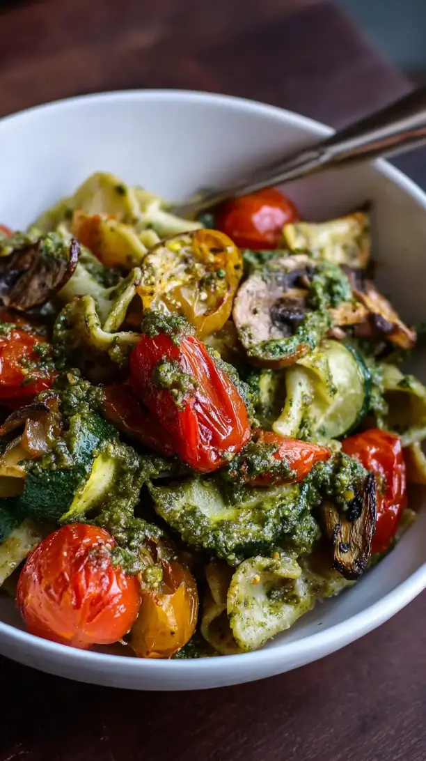 Roasted Veggie Pesto Pasta