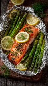 Salmon And Asparagus Foil Packets