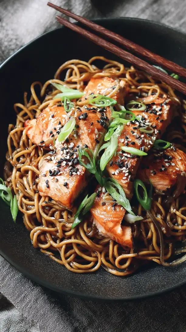 Salmon and Sesame Noodles