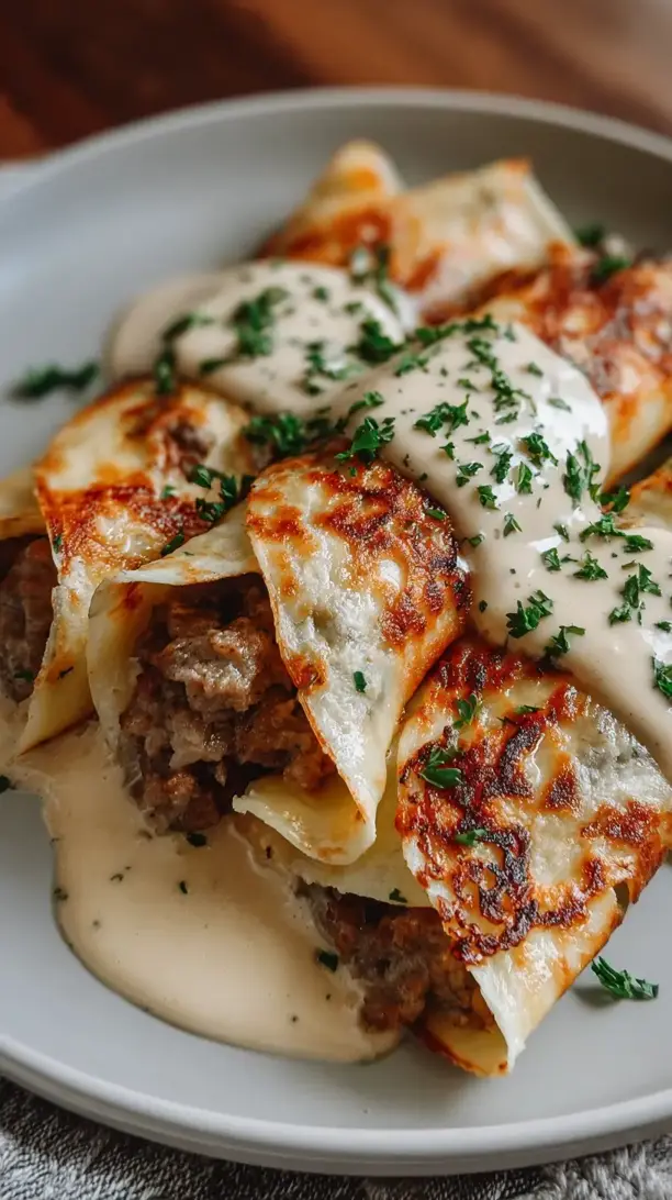 Sausage Gravy Crepes