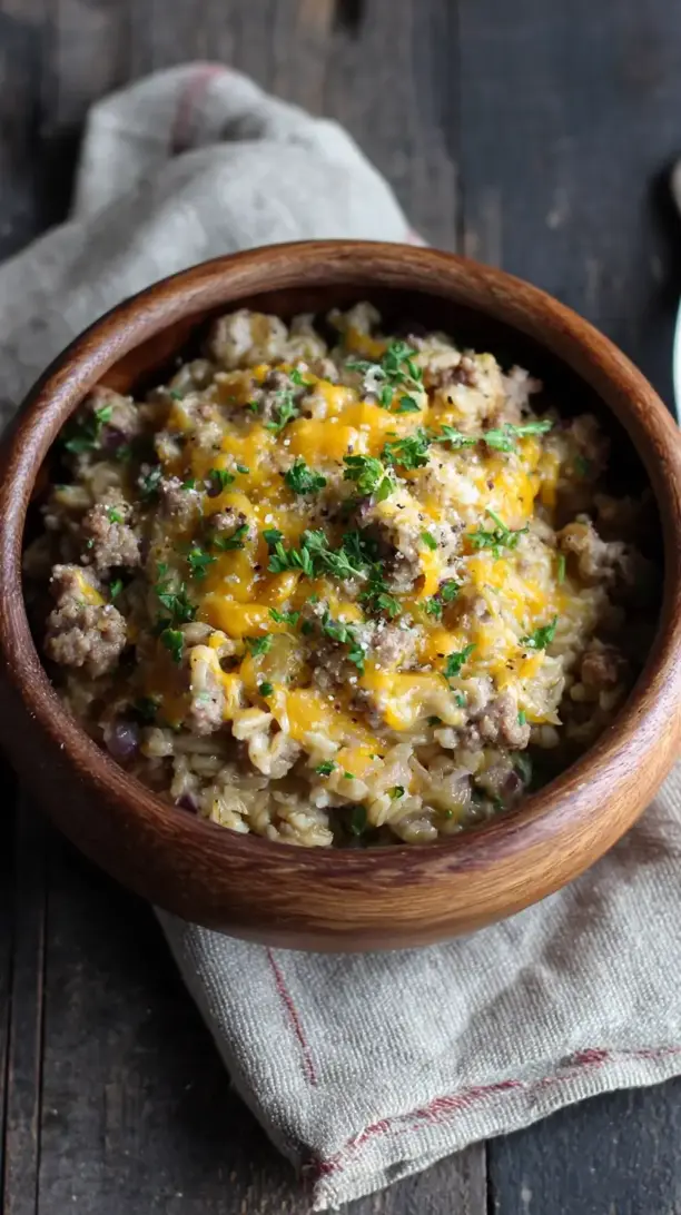 Sausage and Cheddar Oatmeal