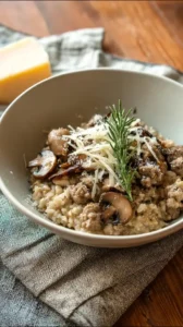 Sausage And Mushroom Oatmeal