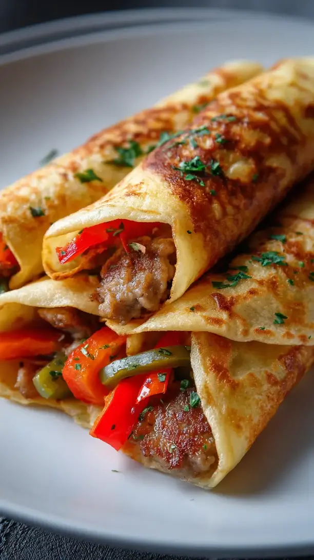 Sausage and Pepper Crepes