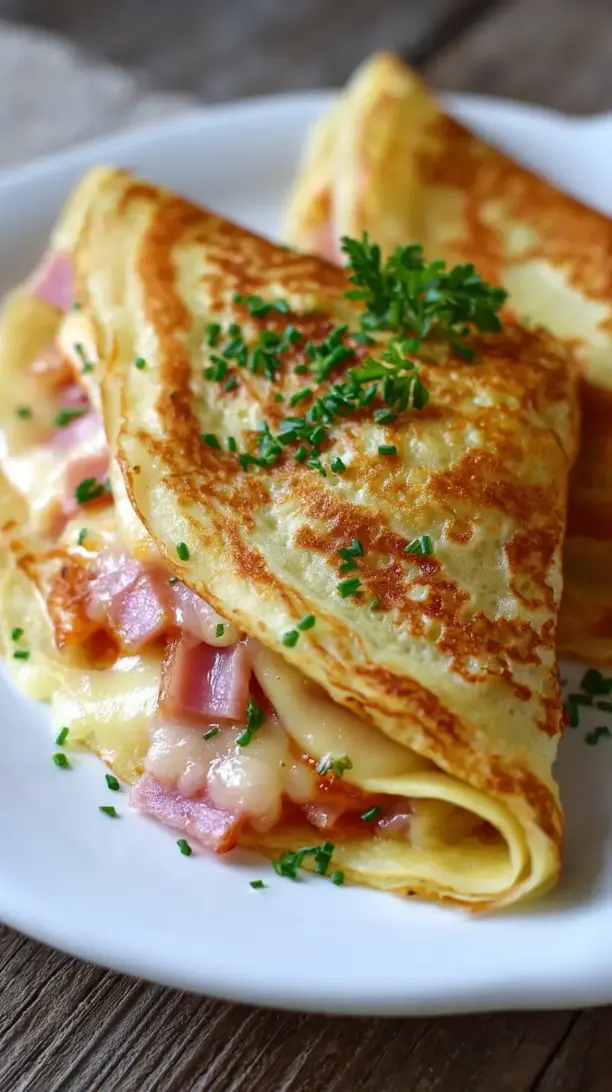 Savory Crepes with Ham and Cheese