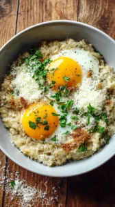 Savory Oatmeal With Parmesan And Eggs