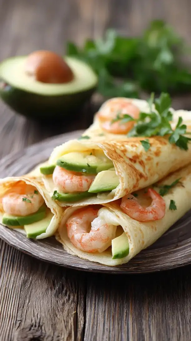 Shrimp and Avocado Crepes
