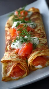 Smoked Salmon And Dill Cream Crepes