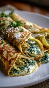 Spinach Artichoke Crepes