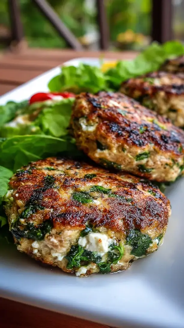 Spinach Feta Turkey Burgers