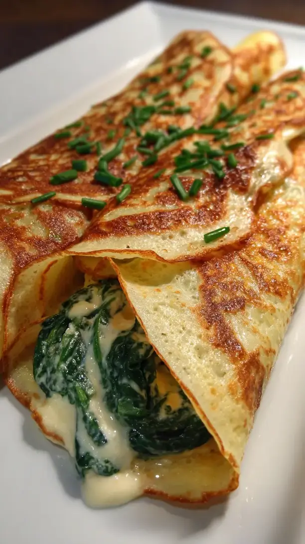 Spinach and Feta Bechamel Crepes