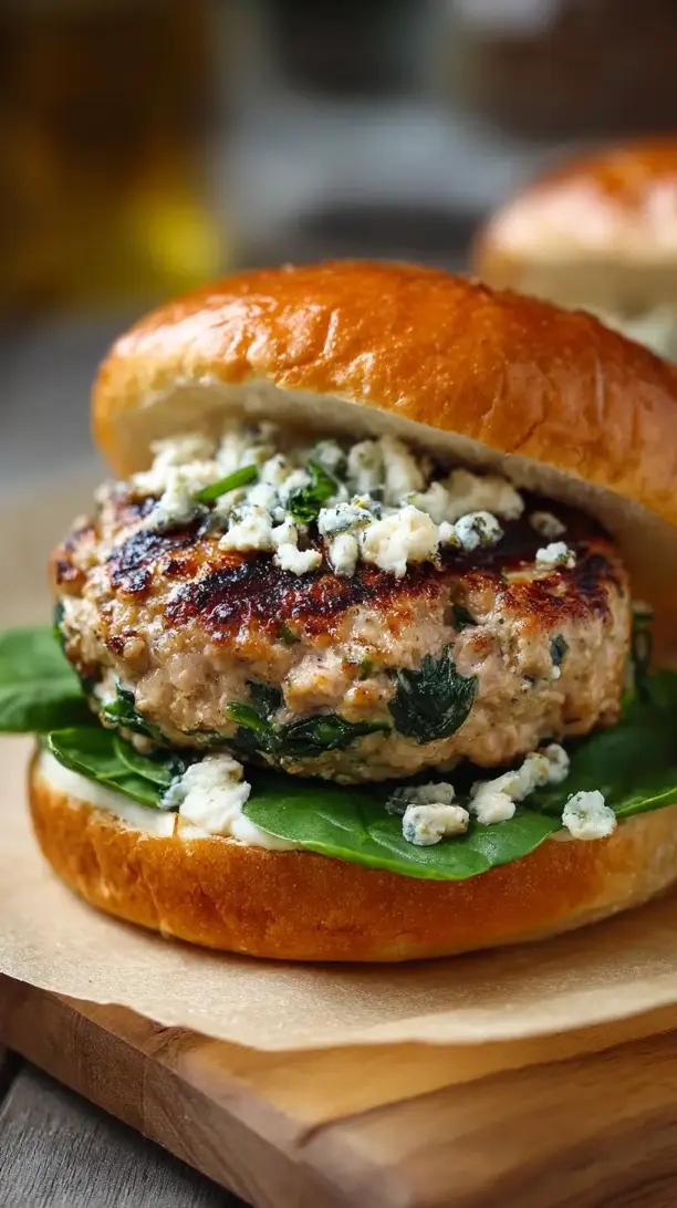 Spinach and Feta Turkey Burgers
