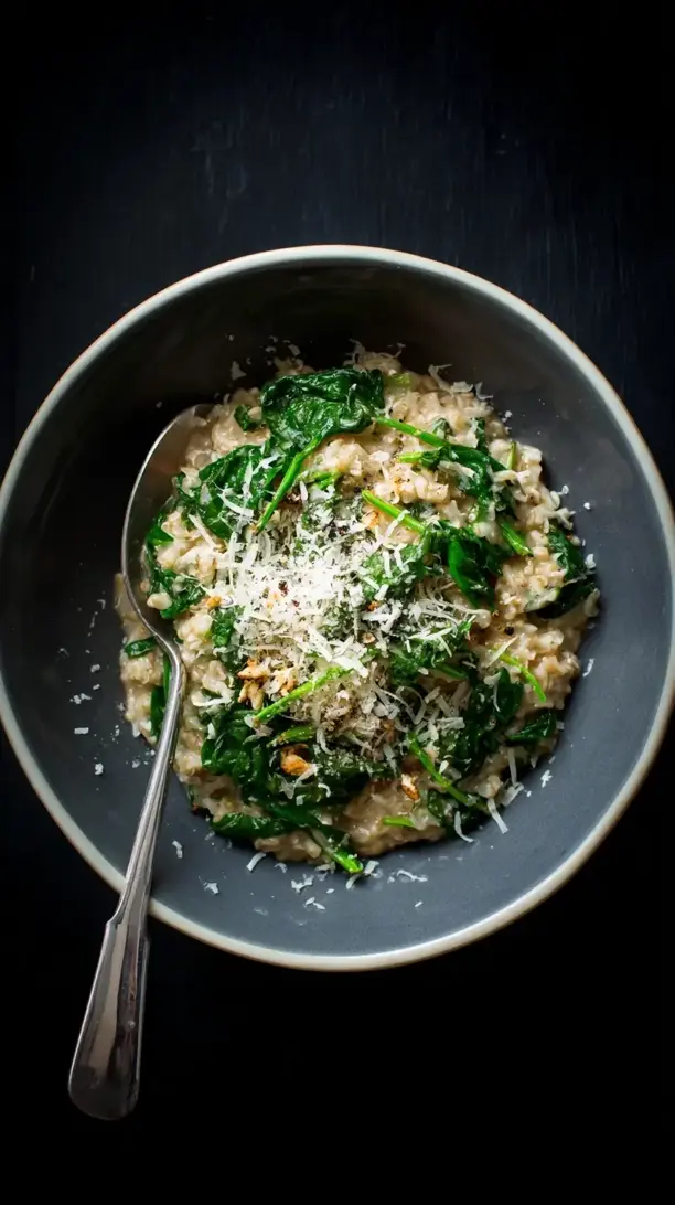 Spinach and Parmesan Oatmeal