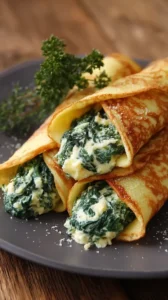 Spinach And Ricotta Stuffed Crepes