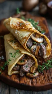 Steak And Mushroom Crepes