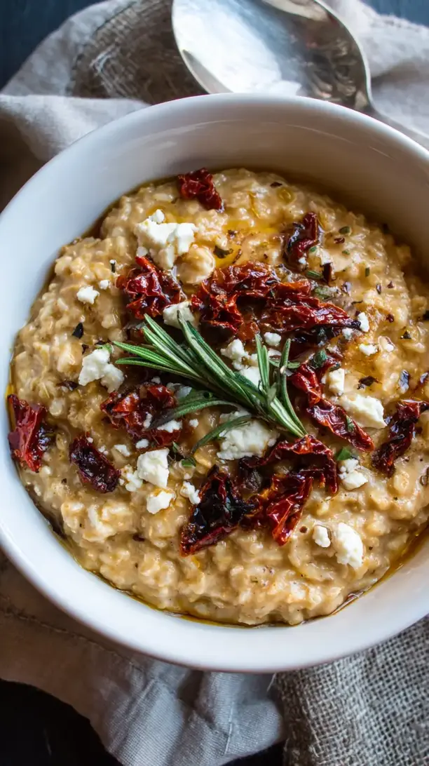 Sun Dried Tomato and Goat Cheese Oatmeal