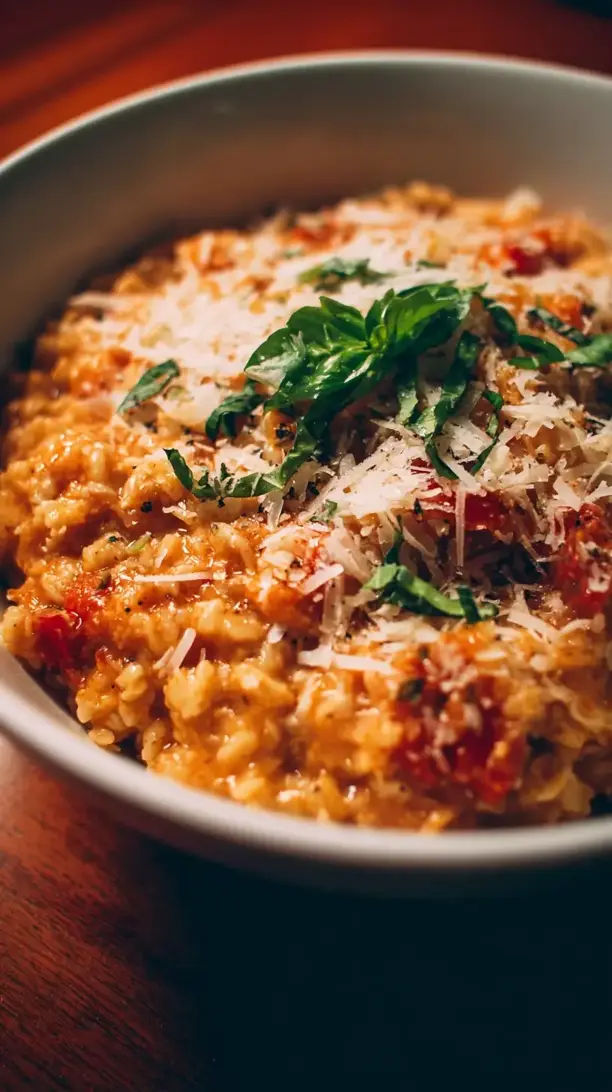 Tomato Basil Parmesan Oatmeal