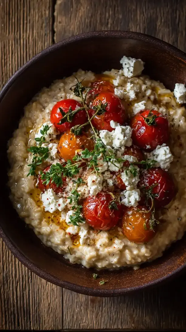 Tomato and Feta Oatmeal