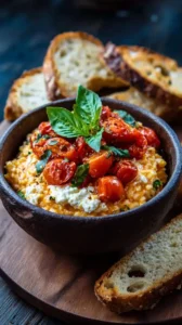 Tomato And Goat Cheese Basil Oatmeal